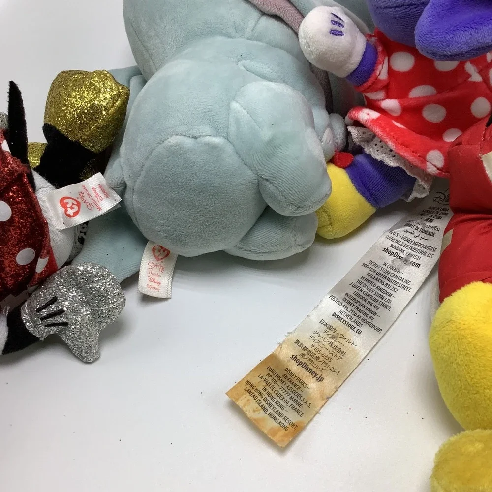 Disney‎ Plush Lot of 6 Mickey Mouse Minnie Mouse Dumbo